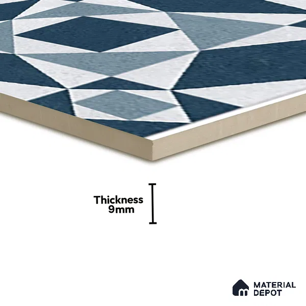 Blue Moroccan Floor & Wall Tile TL 06804 Lustra Seraphic Aqua 2 ft x 2 ft Vitrified Carving Matte Finish - 9 mm | Suitable For Kitchen, Bathroom, Balcony | Please Expect a Slight Variation of Pattern