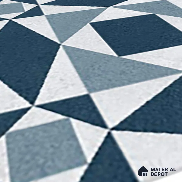Blue Moroccan Floor & Wall Tile TL 06804 Lustra Seraphic Aqua 2 ft x 2 ft Vitrified Carving Matte Finish - 9 mm | Suitable For Kitchen, Bathroom, Balcony | Please Expect a Slight Variation of Pattern