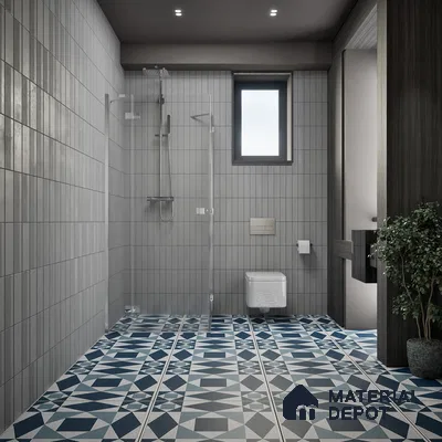 Blue Moroccan Floor & Wall Tile TL 06804 Lustra Seraphic Aqua 2 ft x 2 ft Vitrified Carving Matte Finish - 9 mm | Suitable For Kitchen, Bathroom, Balcony | Please Expect a Slight Variation of Pattern