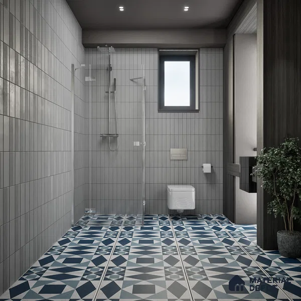 Blue Moroccan Floor & Wall Tile TL 06804 Lustra Seraphic Aqua 2 ft x 2 ft Vitrified Carving Matte Finish - 9 mm | Suitable For Kitchen, Bathroom, Balcony | Please Expect a Slight Variation of Pattern