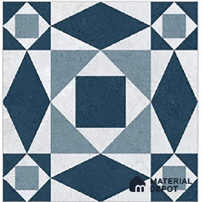 Blue Moroccan Floor & Wall Tile TL 06804 Lustra Seraphic Aqua 2 ft x 2 ft Vitrified Carving Matte Finish - 9 mm | Suitable For Kitchen, Bathroom, Balcony | Please Expect a Slight Variation of Pattern