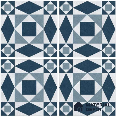 Blue Moroccan Floor & Wall Tile TL 06804 Lustra Seraphic Aqua 2 ft x 2 ft Vitrified Carving Matte Finish - 9 mm | Suitable For Kitchen, Bathroom, Balcony | Please Expect a Slight Variation of Pattern