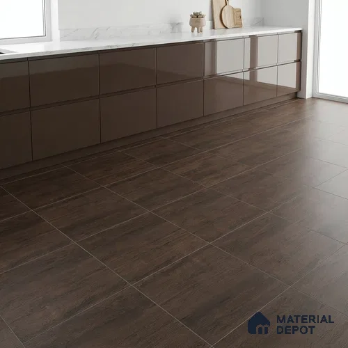 Brown Wood Floor Tile TL 06806 C Lustra Urban Brown 2 ft x 2 ft Vitrified Carving Matte Finish - 9 mm |  | Suitable for Living Room, Bedroom, Bathroom