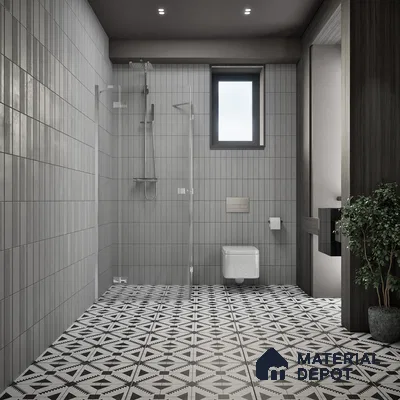Moroccan Floor & Wall Tile TL 06809 B Nightfall Monochrome 2 ft x 2 ft Vitrified Carving Matte Finish - 9 mm | Suitable For Kitchen, Balcony, Dining Area | Please Expect a Slight Variation of Pattern