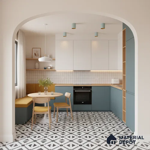 Moroccan Floor & Wall Tile TL 06809 B Nightfall Monochrome 2 ft x 2 ft Vitrified Carving Matte Finish - 9 mm | Suitable For Kitchen, Balcony, Dining Area | Please Expect a Slight Variation of Pattern