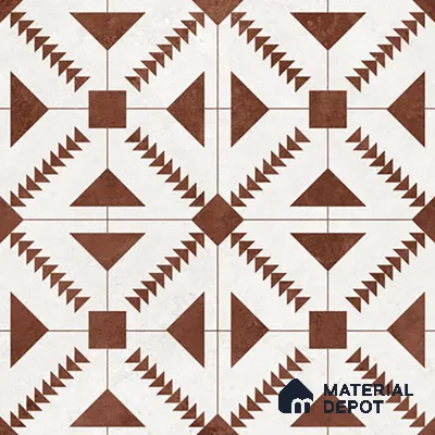Brown Moroccan Floor & Wall Tile TL 06809 Lustra Aztec Earth 2 ft x 2 ft Vitrified Carving Matte Finish - 9 mm | Suitable For Kitchen, Balcony, Dining Area | Please Expect a Slight Variation of Pattern