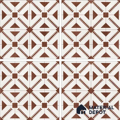 Brown Moroccan Floor & Wall Tile TL 06809 Lustra Aztec Earth 2 ft x 2 ft Vitrified Carving Matte Finish - 9 mm | Suitable For Kitchen, Balcony, Dining Area | Please Expect a Slight Variation of Pattern