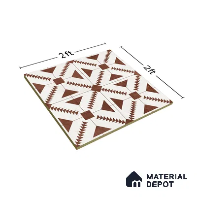 Brown Moroccan Floor & Wall Tile TL 06809 Lustra Aztec Earth 2 ft x 2 ft Vitrified Carving Matte Finish - 9 mm | Suitable For Kitchen, Balcony, Dining Area | Please Expect a Slight Variation of Pattern