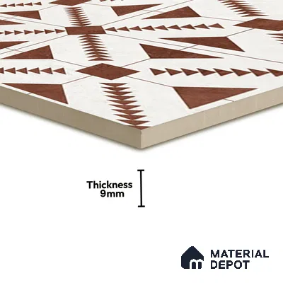 Brown Moroccan Floor & Wall Tile TL 06809 Lustra Aztec Earth 2 ft x 2 ft Vitrified Carving Matte Finish - 9 mm | Suitable For Kitchen, Balcony, Dining Area | Please Expect a Slight Variation of Pattern