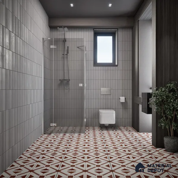 Brown Moroccan Floor & Wall Tile TL 06809 Lustra Aztec Earth 2 ft x 2 ft Vitrified Carving Matte Finish - 9 mm | Suitable For Kitchen, Balcony, Dining Area | Please Expect a Slight Variation of Pattern