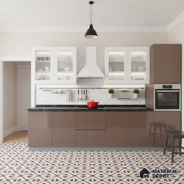 Brown Moroccan Floor & Wall Tile TL 06809 Lustra Aztec Earth 2 ft x 2 ft Vitrified Carving Matte Finish - 9 mm | Suitable for Kitchen, Bathroom, Dining Area | Please Expect a Slight Variation of Pattern (Sample)