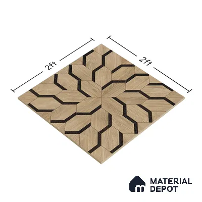 Brown Wood Floor & Wall Tile TL 06810 Lustra Whispering Bloomwood 2 ft x 2 ft Vitrified Carving Matte Finish - 9 mm | Suitable for Living Room, Bedroom, Bathroom