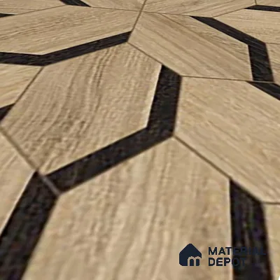 Brown Wood Floor & Wall Tile TL 06810 Lustra Whispering Bloomwood 2 ft x 2 ft Vitrified Carving Matte Finish - 9 mm | Suitable for Living Room, Bedroom, Bathroom