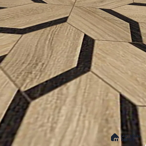Brown Wood Floor & Wall Tile TL 06810 Lustra Whispering Bloomwood 2 ft x 2 ft Vitrified Carving Matte Finish - 9 mm | Suitable for Living Room, Bedroom, Bathroom