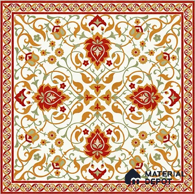 Red Moroccan Floor & Wall Tile TL 06811 Lustra Enchanted Bronze Bloom 2 ft x 2 ft Vitrified Carving Matte Finish - 9 mm | Suitable For Foyer, Accent/Feature Wall, Dining Area | Please Expect a Slight Variation of Pattern