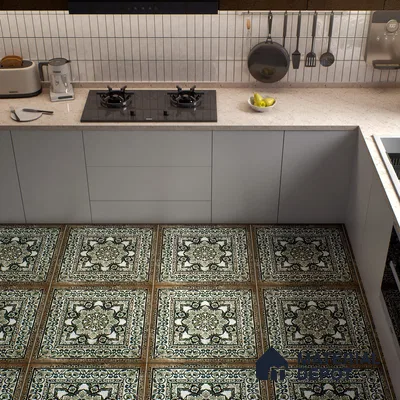 Moroccan Floor & Wall Tile TL 06812 Lustra Regal Garden Moss 2 ft x 2 ft Vitrified Carving Matte Finish - 9 mm | Suitable For Foyer, Accent/Feature Wall, Dining Area | Please Expect a Slight Variation of Pattern