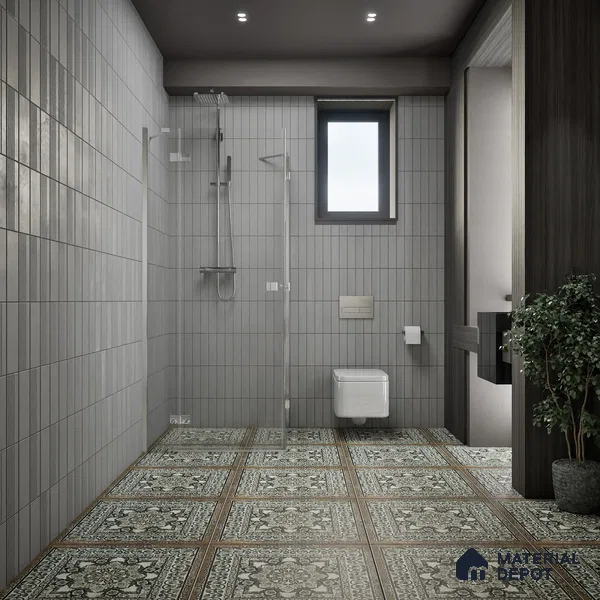Moroccan Floor & Wall Tile TL 06812 Lustra Regal Garden Moss 2 ft x 2 ft Vitrified Carving Matte Finish - 9 mm | Suitable For Foyer, Accent/Feature Wall, Dining Area | Please Expect a Slight Variation of Pattern