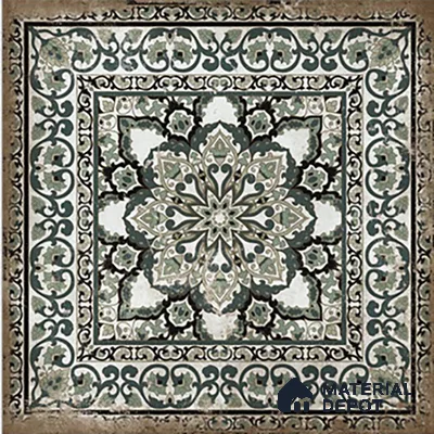 Moroccan Floor & Wall Tile TL 06812 Lustra Regal Garden Moss 2 ft x 2 ft Vitrified Carving Matte Finish - 9 mm | Suitable For Foyer, Accent/Feature Wall, Dining Area | Please Expect a Slight Variation of Pattern