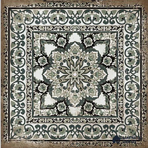 Moroccan Floor & Wall Tile TL 06812 Lustra Regal Garden Moss 2 ft x 2 ft Vitrified Carving Matte Finish - 9 mm | Suitable For Foyer, Accent/Feature Wall, Dining Area | Please Expect a Slight Variation of Pattern