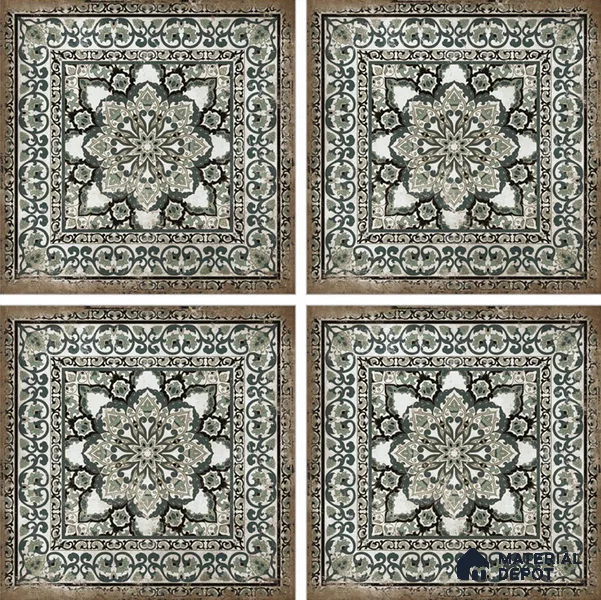 Moroccan Floor & Wall Tile TL 06812 Lustra Regal Garden Moss 2 ft x 2 ft Vitrified Carving Matte Finish - 9 mm | Suitable For Foyer, Accent/Feature Wall, Dining Area | Please Expect a Slight Variation of Pattern