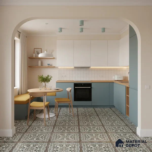Multi Colour Moroccan Floor & Wall Tile TL 06812 Lustra Regal Garden Moss 2 ft x 2 ft Vitrified Carving Matte Finish - 9 mm | Suitable for Kitchen, Bathroom, Dining Area | Please Expect a Slight Variation of Pattern (Sample)