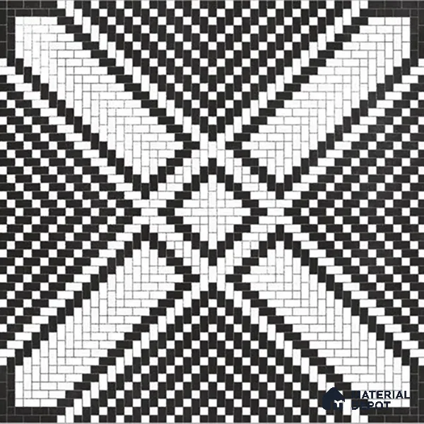 Moroccan Floor & Wall Tile TL 06814 Lustra Monochrome Precision Noir 2 ft x 2 ft Vitrified Carving Matte Finish - 9 mm | Suitable For Kitchen, Bathroom, Dining Area | Please Expect a Slight Variation of Pattern