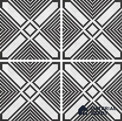 Moroccan Floor & Wall Tile TL 06814 Lustra Monochrome Precision Noir 2 ft x 2 ft Vitrified Carving Matte Finish - 9 mm | Suitable For Kitchen, Bathroom, Dining Area | Please Expect a Slight Variation of Pattern