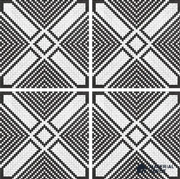 Moroccan Floor & Wall Tile TL 06814 Lustra Monochrome Precision Noir 2 ft x 2 ft Vitrified Carving Matte Finish - 9 mm | Suitable For Kitchen, Bathroom, Dining Area | Please Expect a Slight Variation of Pattern