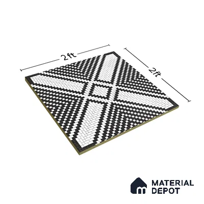 Moroccan Floor & Wall Tile TL 06814 Lustra Monochrome Precision Noir 2 ft x 2 ft Vitrified Carving Matte Finish - 9 mm | Suitable For Kitchen, Bathroom, Dining Area | Please Expect a Slight Variation of Pattern