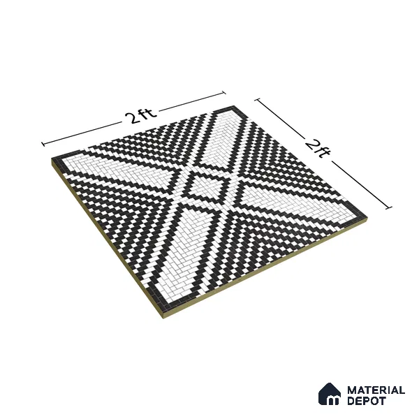 Moroccan Floor & Wall Tile TL 06814 Lustra Monochrome Precision Noir 2 ft x 2 ft Vitrified Carving Matte Finish - 9 mm | Suitable For Kitchen, Bathroom, Dining Area | Please Expect a Slight Variation of Pattern