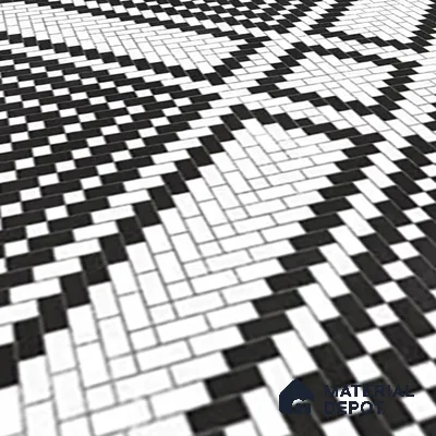 Moroccan Floor & Wall Tile TL 06814 Lustra Monochrome Precision Noir 2 ft x 2 ft Vitrified Carving Matte Finish - 9 mm | Suitable For Kitchen, Bathroom, Dining Area | Please Expect a Slight Variation of Pattern