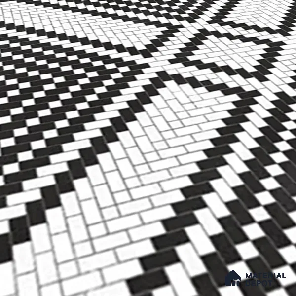 Moroccan Floor & Wall Tile TL 06814 Lustra Monochrome Precision Noir 2 ft x 2 ft Vitrified Carving Matte Finish - 9 mm | Suitable For Kitchen, Bathroom, Dining Area | Please Expect a Slight Variation of Pattern