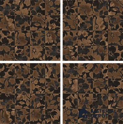 Moroccan Floor & Wall Tile TL 06815 Lustra Earthen Streak 2 ft x 2 ft Vitrified Carving Matte Finish - 9 mm | 4 Random Design | Suitable For Foyer, Accent/Feature Wall, Balcony | Please Expect a Slight Variation of Pattern