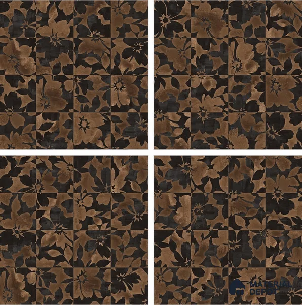 Moroccan Floor & Wall Tile TL 06815 Lustra Earthen Streak 2 ft x 2 ft Vitrified Carving Matte Finish - 9 mm | 4 Random Design | Suitable For Foyer, Accent/Feature Wall, Balcony | Please Expect a Slight Variation of Pattern