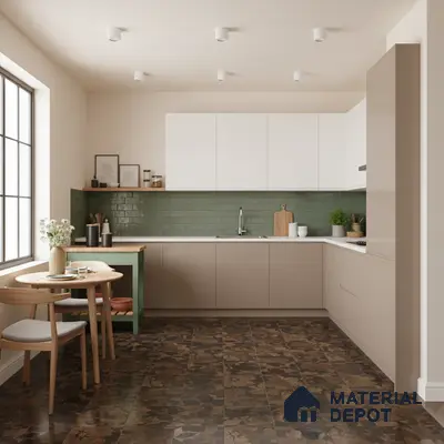 Brown Moroccan Floor & Wall Tile TL 06815 Lustra Earthen Streak 2 ft x 2 ft Vitrified Carving Matte Finish - 9 mm | 4 Random Design | Suitable for Kitchen, Bathroom, Dining Area | Please Expect a Slight Variation of Pattern