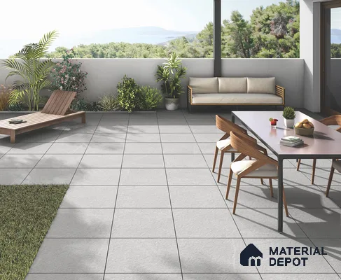 Stone Floor Tile TL 06817 C Parker Bianco 2 ft x 2 ft Matte Finish Vitrified Tile - 9 mm | 6 Random Design  | Suitable For Bathroom, Terrace & Balcony