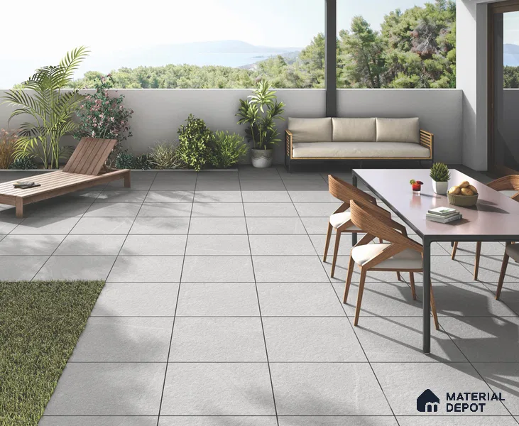 Stone Floor Tile TL 06817 C Parker Bianco 2 ft x 2 ft Matte Finish Vitrified Tile - 9 mm | 6 Random Design | Suitable For Bathroom, Terrace & Balcony