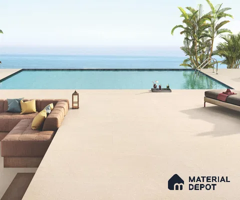 Stone Floor Tile TL 06817 Parker Crema 2 ft x 2 ft Matte Finish Vitrified Tile - 9 mm | 6 Random Design  | Suitable For Bathroom, Terrace & Balcony