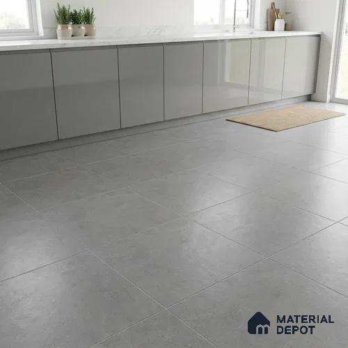 Cement Wall & Floor Tile TL 06818 B Gravier Swift Grey 2 ft x 2 ft Vitrified Carving Matte Finish - 9 mm | 6 Random Design | Suitable for Living Room, Bedroom, Bathroom