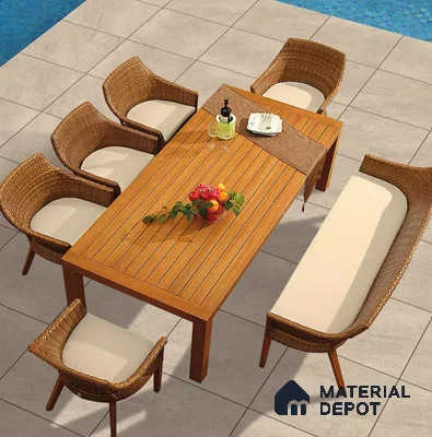 Stone Floor Tile TL 06824 Rust Beige 2 ft x 2 ft Matte Finish Anti Skid Vitrified Tile - 12 mm | 4 Random Design | Suitable for Balcony, Terrace & Coutyard