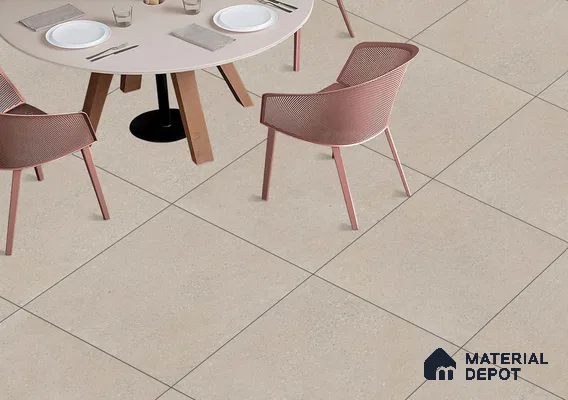 Stone Floor Tile TL 06825 Rust Grey 2 ft x 2 ft Matte Finish Anti Skid Vitrified Tile - 12 mm | 7 Random Design | Suitable for Balcony, Terrace & Coutyard
