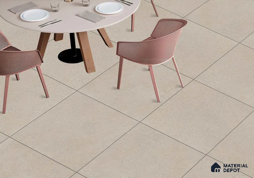 Stone Floor Tile TL 06825 Rust Grey 2 ft x 2 ft Matte Finish Anti Skid Vitrified Tile - 12 mm | 7 Random Design | Suitable for Balcony, Terrace & Coutyard
