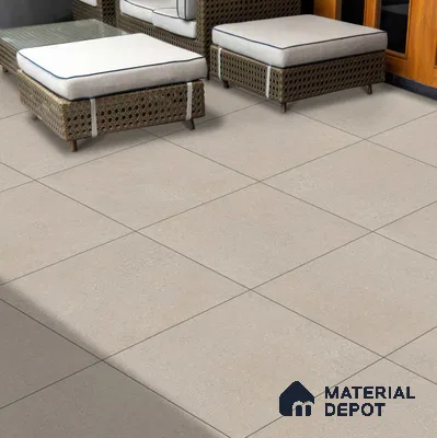 Stone Floor Tile TL 06825 Rust Grey 2 ft x 2 ft Matte Finish Anti Skid Vitrified Tile - 12 mm | 7 Random Design | Suitable for Balcony, Terrace & Coutyard