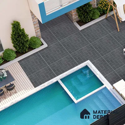 Grey Stone Floor Tile TL 06826 Lustra Stormline Grey 2 ft x 2 ft Vitrified Carving Matte Finish - 12 mm | Suitable for Living Room, Bedroom, Bathroom