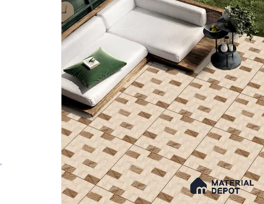 Brown Stone Floor Tile TL 06829 Lustra Arctic Fog 2 ft x 2 ft Vitrified Carving Matte Finish - 12 mm | Suitable for Living Room, Bedroom, Bathroom