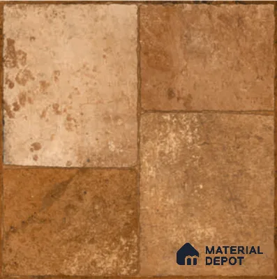Stone Floor Tile TL 06830 Bronze Rust 2 ft x 2 ft Matte Finish Anti Skid Vitrified Tile - 12 mm | 4 Random Design | Suitable for Balcony, Terrace & Coutyard