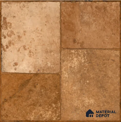 Stone Floor Tile TL 06830 Bronze Rust 2 ft x 2 ft Matte Finish Anti Skid Vitrified Tile - 12 mm | 4 Random Design | Suitable for Balcony, Terrace & Coutyard