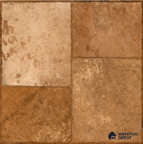 Stone Floor Tile TL 06830 Bronze Rust 2 ft x 2 ft Matte Finish Anti Skid Vitrified Tile - 12 mm | 4 Random Design | Suitable for Balcony, Terrace & Coutyard