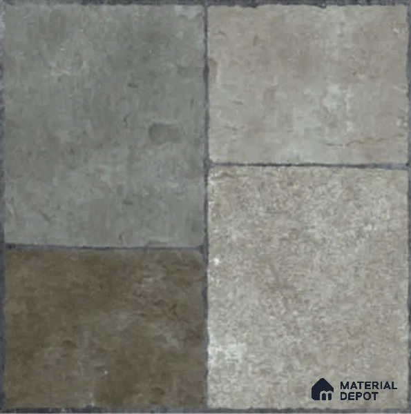 Stone Floor Tile TL 06831 Grey Rust 2 ft x 2 ft Matte Finish Anti Skid Vitrified Tile - 12 mm | Suitable for Balcony, Terrace & Coutyard