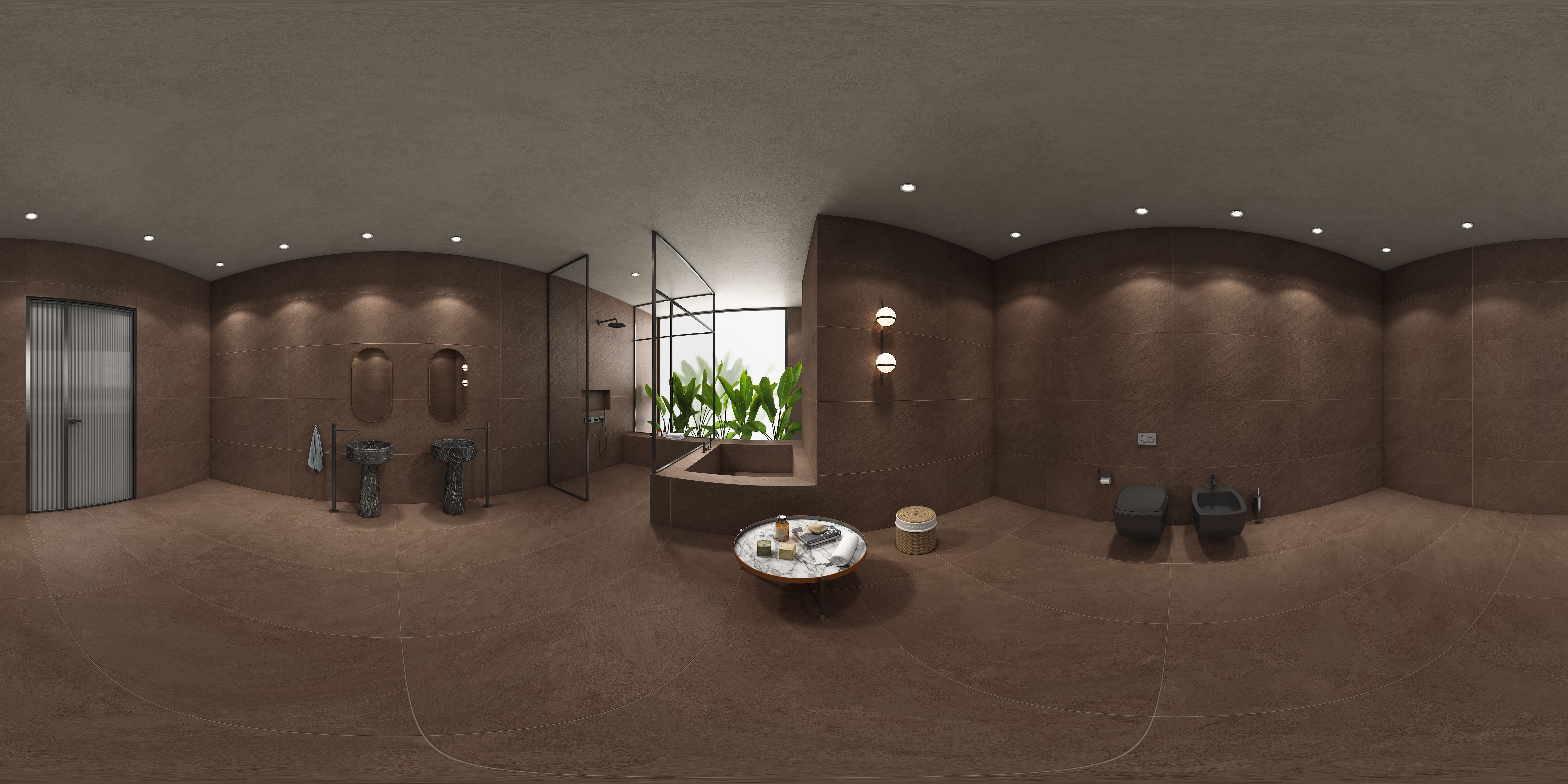 Stone Floor Tile TL 06833 B Petra Walnut 2 ft x 2 ft Matte Finish Vitrified Tile - 9 mm | 16 Random Design  | Suitable For Bathroom, Terrace & Balcony